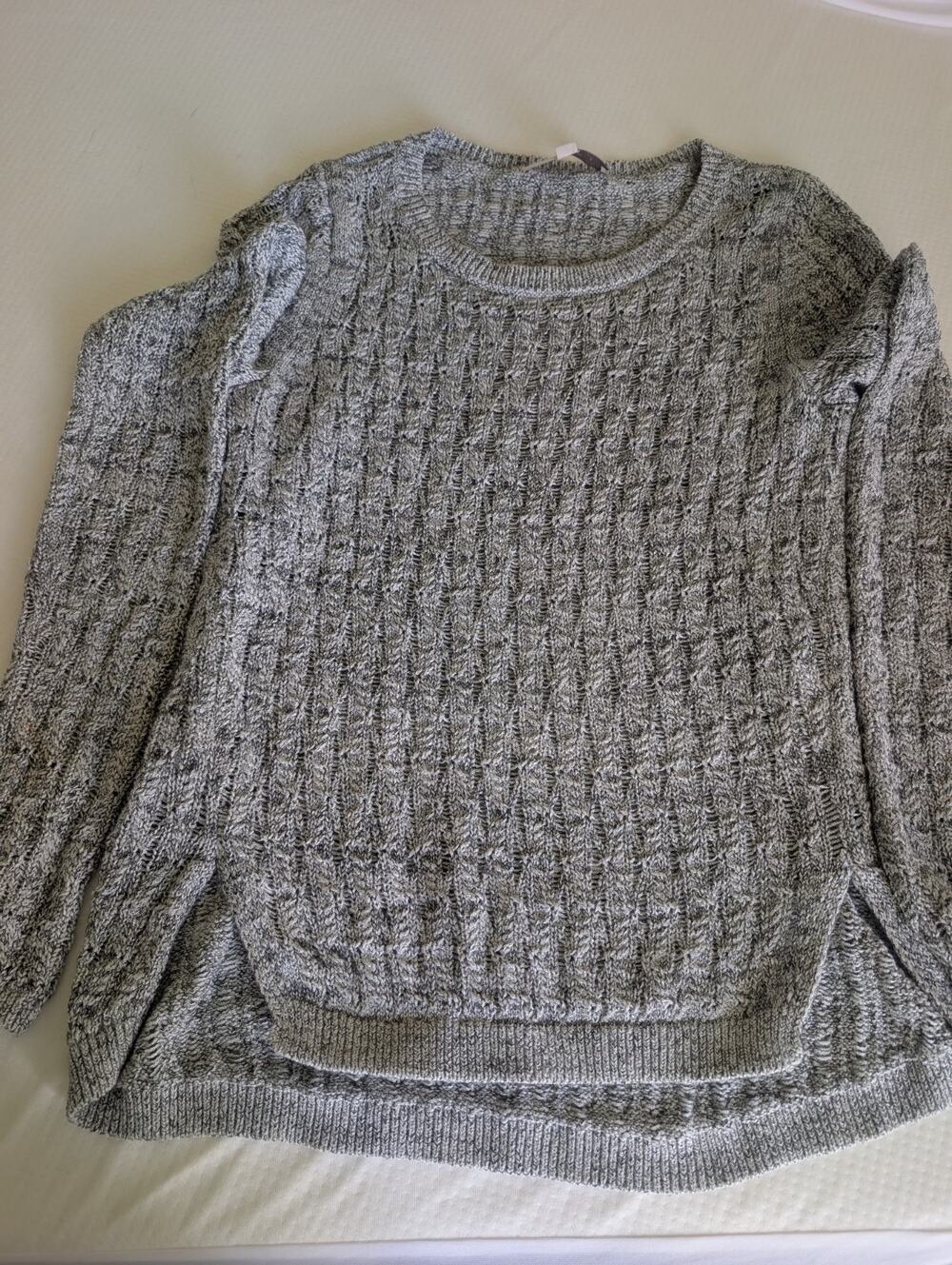 Ann Taylor Loft Sweater Womens Small Grey Warm Cozy Capsule Knit Cotton Ladies